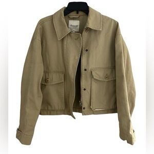 Madewell Khaki Cropped Cargo Jacket Women’s Size Medium